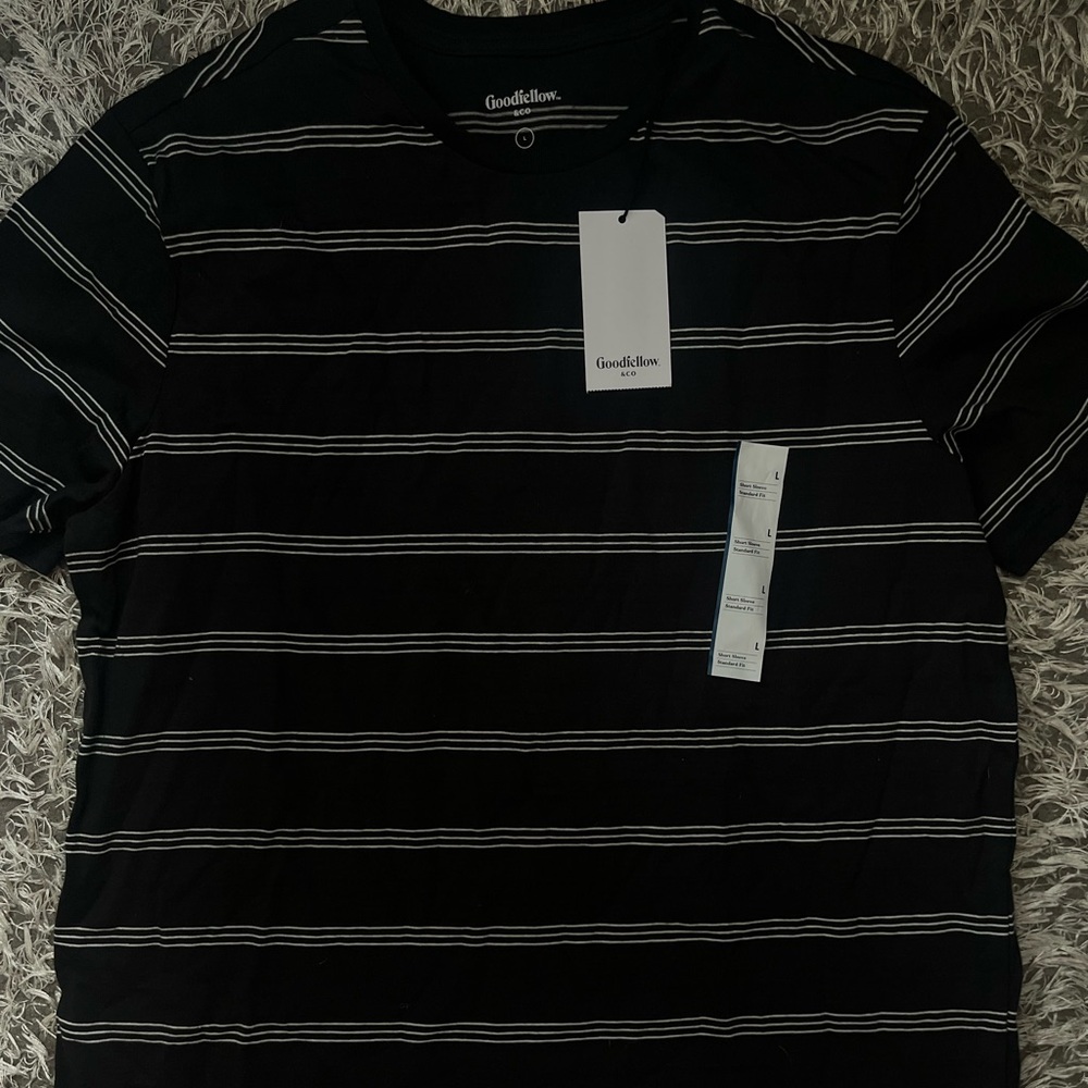 Goodfellow & Co. Black and White Stripped T-Shirt
